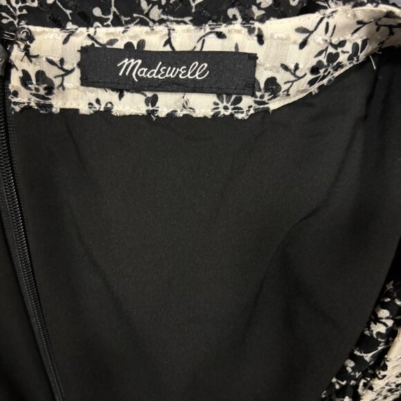 Madewel Womens Print-Mix Sheer-Sleeve Dress in Branch Floral - Picture 9 of 10